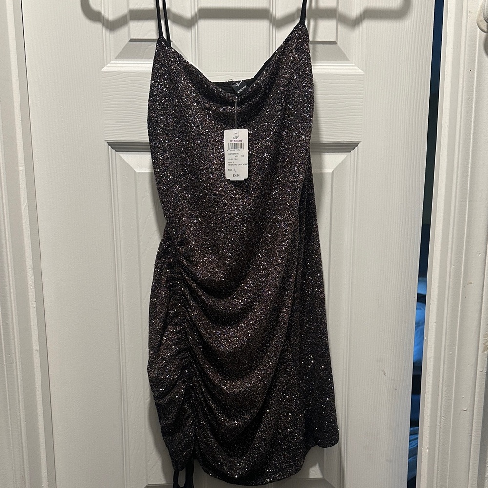 Windsor Black Sparkle Mini Dress